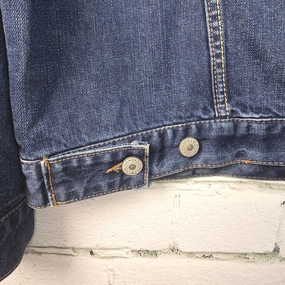 VINTAGE ROEBUCK AND CO DENIUM JACKET DISTRESSED MENS SIZE XL EUC - Picture 5 of 6